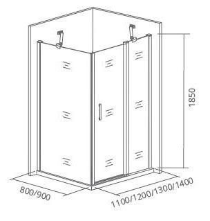Боковая часть Good Door FANTASY SP-90-F-CH стекло прозрачное с зеркальным рисунком Фэнтази