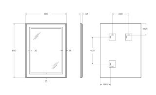 Зеркало BelBagno SPC-KRAFT-600-800-SENS-AL