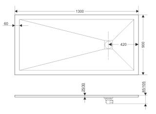 Душевой поддон RGW ST-G 16152913-02 90x130см графит