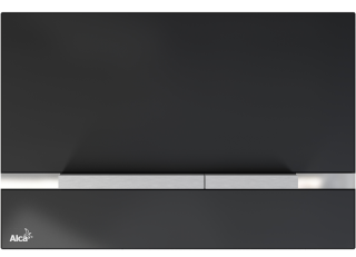 Стеклянная кнопка управления AlcaPlast для скрытых систем инсталляции чёрная STRIPE-GL1204