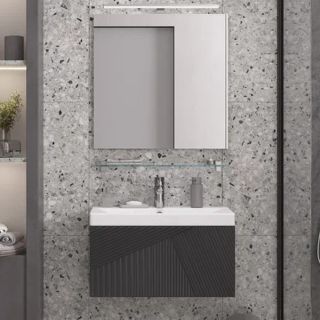 Тумба под раковину подвесная Velvex Edge tp.EDG.9696.70.1Y графит, 70 см