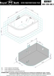 Гидромассажная ванна Royal Bath Norway Comfort 180x120см правая белый RB331100CM-R