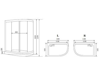 Душевая кабина Timo Standart  T-6602SRF Silver Fabric 120x85см