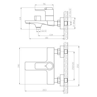 Смеситель для ванны термостатический Rossinka RS50-31