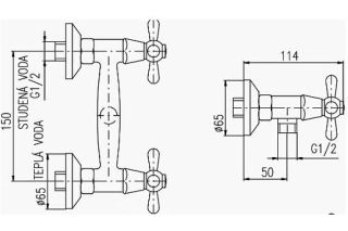 Смеситель для душа Rav Slezak Morava Retro MK380.5CMATSM черный