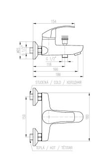 Смеситель для ванны Rav Slezak Mississippi MS054.5 хром