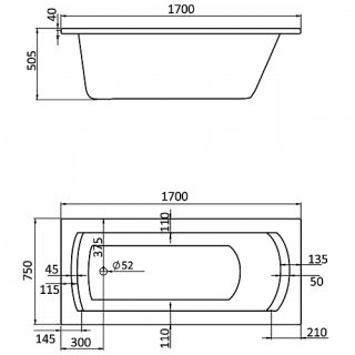 Панель фронтальная для акриловой ванны Santek Монако XL 170х75,Тенерифе XL 170x70 1WH112081