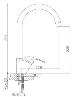 Смеситель для кухни Haiba HB4615 хром