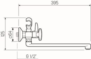 Смеситель для ванны с душем РМС SL117-140E хром