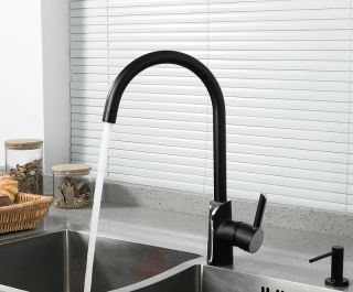 Смеситель для кухни Gappo G4003-6 чёрный/хром