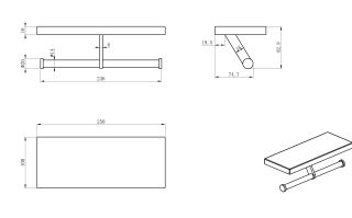 Двойной держатель для туалетной бумаги с полкой Wonzon & Woghand WW-V3802-CR хром