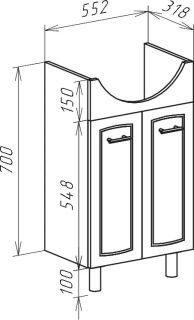 Тумба под раковину Bellezza Классик 60см белый 00000011075