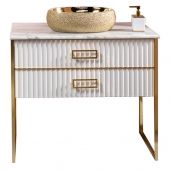 Тумба под раковину Armadi Art Monaco 80см белый/золото 867-080-WG