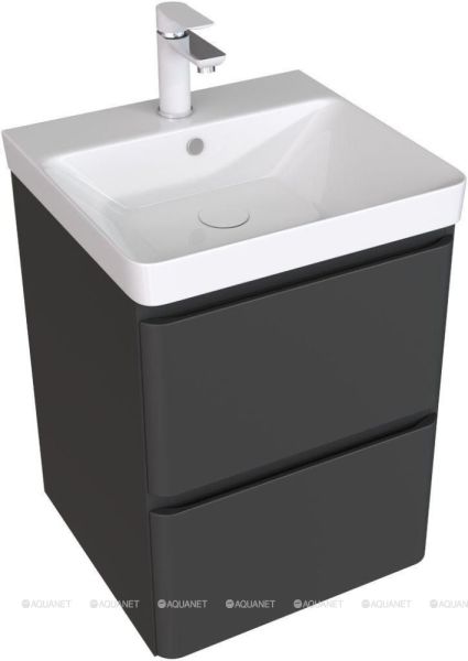 Тумба под раковину Aquanet Эмбер 330464 50 см чёрный матовый