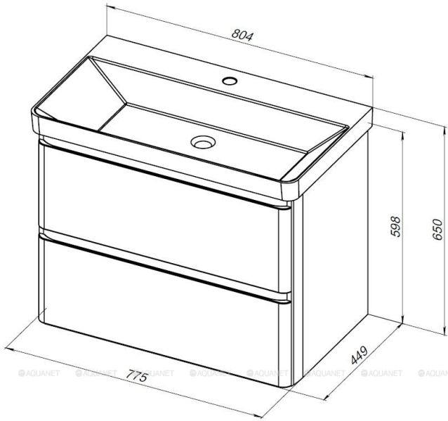 Тумба под раковину Aquanet Эмбер 330467 80 см белый матовый