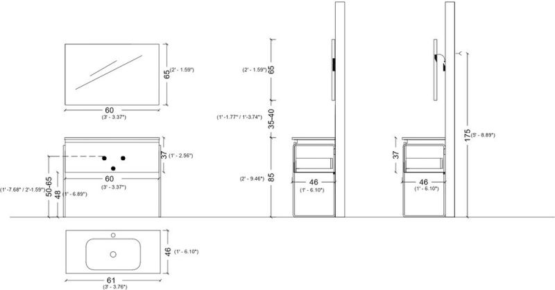 Тумба под раковину Armadi Art Vallessi 60см белый 837-060-W