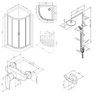 Душевой уголок AM.PM Gem WK90EN  профиль черный 90х90 см