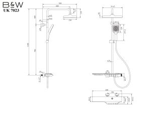 Душевая стойка Black&White Universe 7023MG оружейная сталь