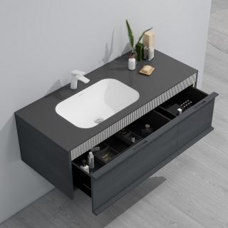 Тумба с раковиной Black&White Universe 9501200 120 см серый матовый