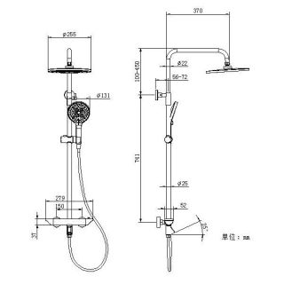 Душевая стойка Kohr Thermostatic 1WN810300DB-0000A с термостатом чёрный