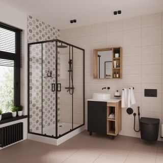 Душевой уголок Niagara Nova NG-6810-08 BLACK 120x80 см