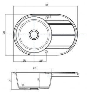 Мойка кухонная Акватон Амира 78см жемчуг