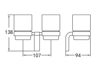 Стакан подвесной двойной, хром Cezares CZR-F-8930A