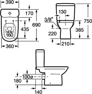 Унитаз Roca Giralda чаша+бачок+сиденье с микролифтом