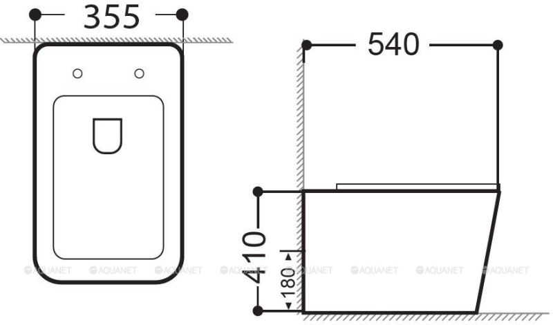 Унитаз приставной Aquanet Rimless Tavr 2.0 F LX-1908 243544 белый