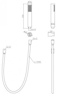 Душевая лейка BelBagno Uno золото UNO-DFS-ORO
