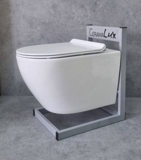 Подвесной унитаз Ceramalux 2196-2 безободковый белый