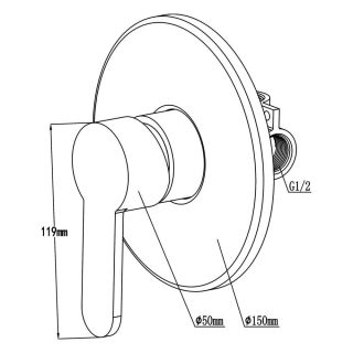 Душевой комплект Swedbe Platta 5532 с магнитным держателем хром