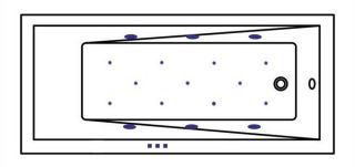 Гидромассажная ванна Whitecross Wave Slim 0111.160070.100.RELAX.GL 160x70см Relax золото