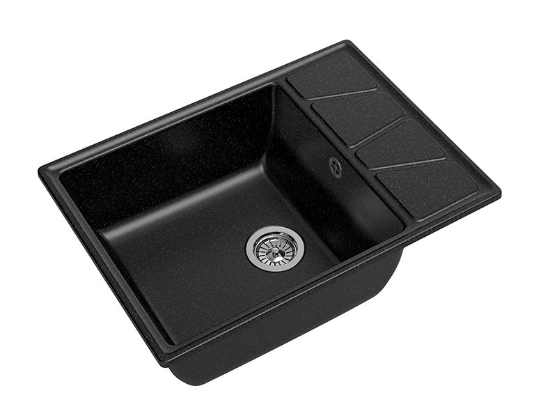 Мойка кухонная GranFest Чёрная Vertex V-680 L чер