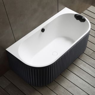 Ванна из искусственного камня ABBER Leipzig AM9916BW 170x80см чёрно-белый матовый