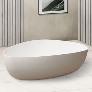 Ванна из искусственного камня ABBER Stein AS9608 130x180см белый матовый