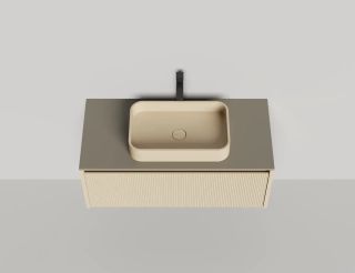 Подвесная тумба Salini Domino 27D110F 100см эмаль/фрезерованный фасад