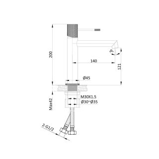 Смесители для раковины Vincea Desire VBF-1D1GM вороненая сталь