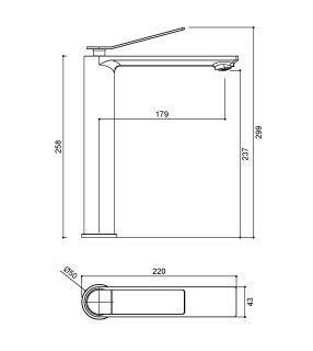 Смеситель для раковины Vincea Verse VBF-2VE2GM, вороненая сталь