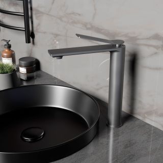 Смеситель для раковины Vincea Verse VBF-2VE2GM, вороненая сталь