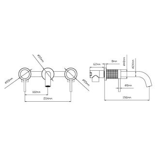 Смеситель для раковины Vincea Groove VBFW-4G1BN встраиваемый, брашированный никель