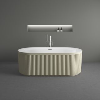 Ванна акриловая Vincea VBT-709-1700MG, цвет матовый бежевый/белый, щелевой перелив