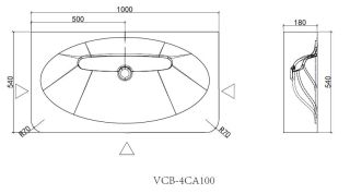 Раковина Vincea Caprise VCB-4CA100MWLG, Corian, цвет белый матовый + светло-серый матовый