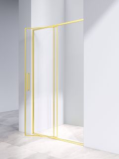 Душевая дверь Vincea Slim 8mm VDP-4SL120CLG, брашированное золото, стекло прозрачное