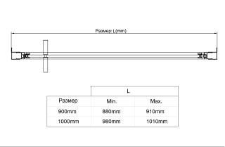 Душевая дверь Vincea Slim VDP-4SL900CLG профиль брашированное золото, стекло прозрачное