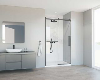 Душевая дверь Vincea Como Soft VDS-1CS120CLGM, 1200, вороненая сталь, стекло прозрачное