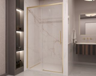 Душевая дверь Vincea Stella VDS-1ST130CLG, 1300, брашированное золото, стекло прозрачное