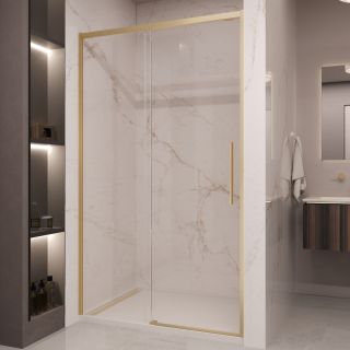 Душевая дверь Vincea Stella VDS-1ST140CLG, 1400, брашированное золото, стекло прозрачное