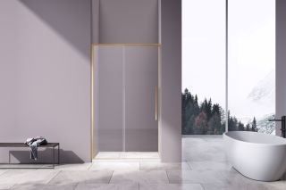 Душевая дверь Vincea Slim-N VDS-4SN140CLG, 1400, брашированное золото, стекло прозрачное