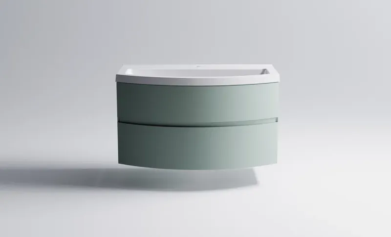 Тумба с раковиной Astra-Form Венеция 2.0 03100004ncss3005-b80g+04010022 80 см зелёный матовый